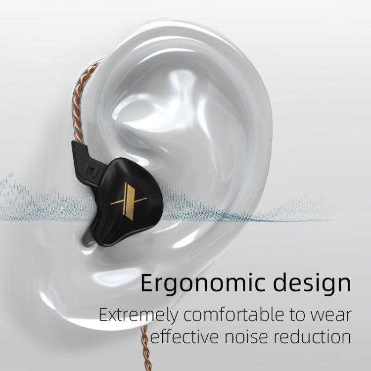 KZ EDX Dynamic Monitor HiFi In-Ear Wired Earphone With Mic(Black)