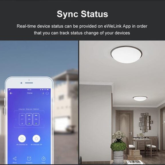 Sonoff T3 US-TX 433 RF WIFI Smart Remote Control Wall Touch Switch, US Plug, Style:Single Button
