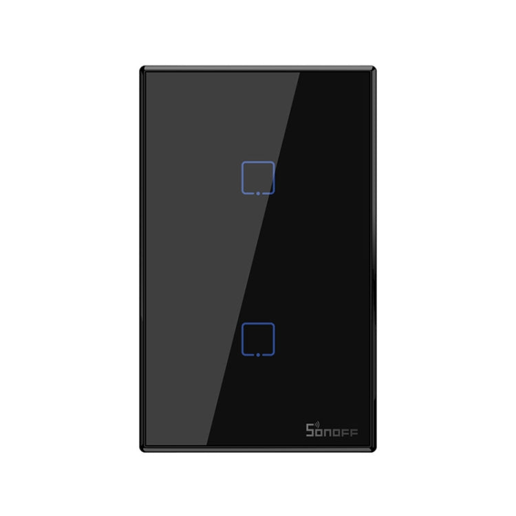Sonoff T3 US-TX 433 RF WIFI Smart Remote Control Wall Touch Switch, US Plug, Style:Double Buttons