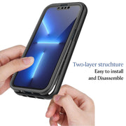For iPhone 13 Pro Starry Sky Solid Color Series Shockproof PC + TPU Case with PET Film (Black)