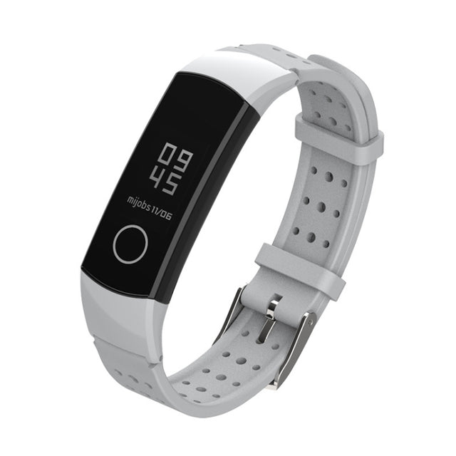 For Honor Band 4 / 5 MIJOBS Breathable Silicone Watch Band with Hole(Grey) - Watch Bands by MIJOBS