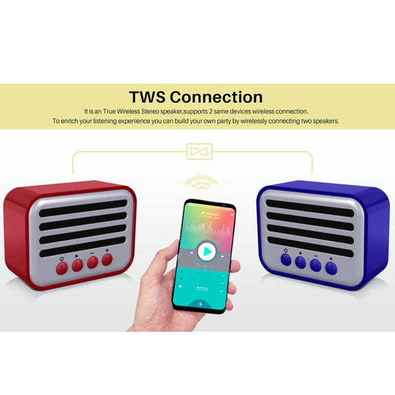 New Rixing NR-102 Mini TWS Bluetooth Speaker(Blue)