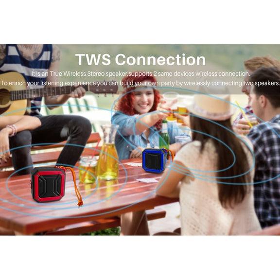New Rixing NR-103 Mini TWS Bluetooth Speaker with Lanyard(Blue)