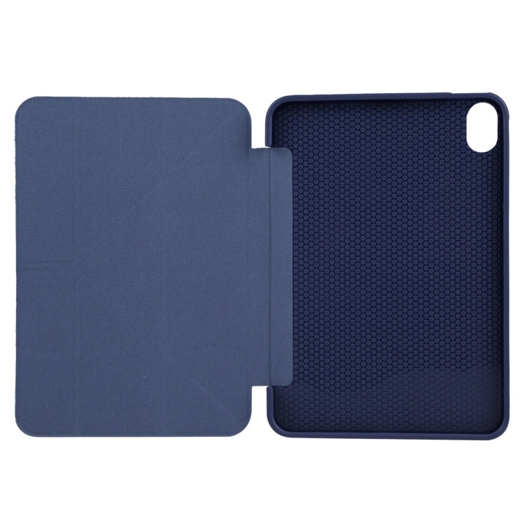 For iPad mini 6 / mini 2024 TPU Horizontal Deformation Flip Leather Tablet Case with Holder(Dark Blue)