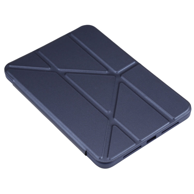For iPad mini 6 / mini 2024 TPU Horizontal Deformation Flip Leather Tablet Case with Holder(Dark Blue)