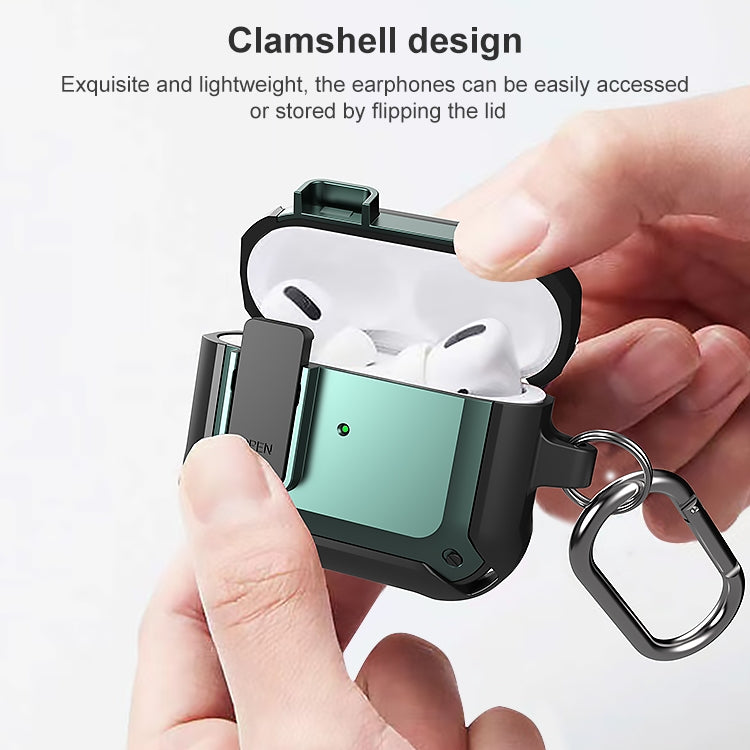 Wireless Earphones Shockproof Bumblebee Silicone Protective Case with Switch & Hook For AirPods 3(Black)