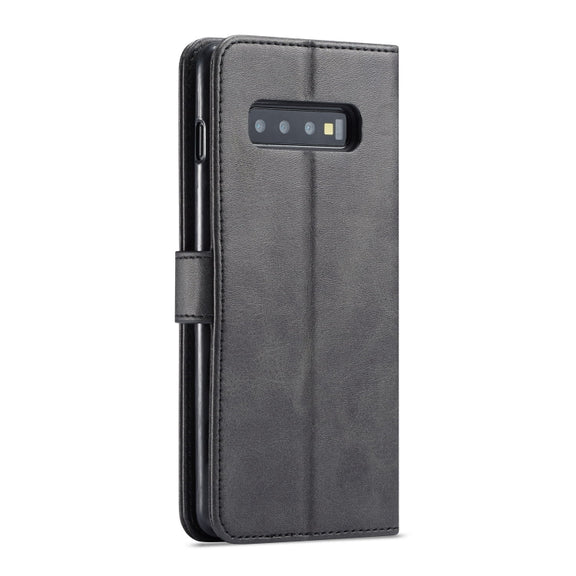 For Galaxy S10 LC.IMEEKE Calf Texture Horizontal Flip Leather Case, with Holder & Card Slots & Wallet(Black)