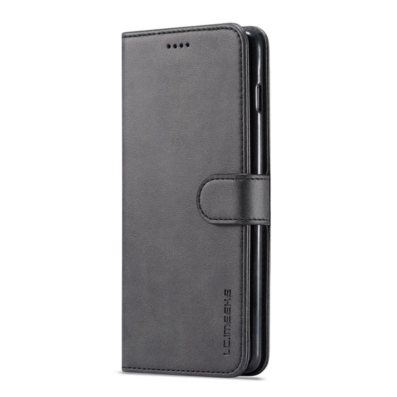 For Galaxy S10 LC.IMEEKE Calf Texture Horizontal Flip Leather Case, with Holder & Card Slots & Wallet(Black)
