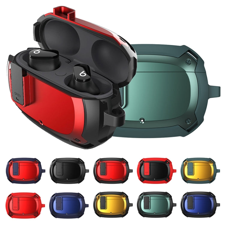 Bumblebee Armor Earphone Protective Case with Switch & Hook For Beats Studio Buds(Black + Blue)