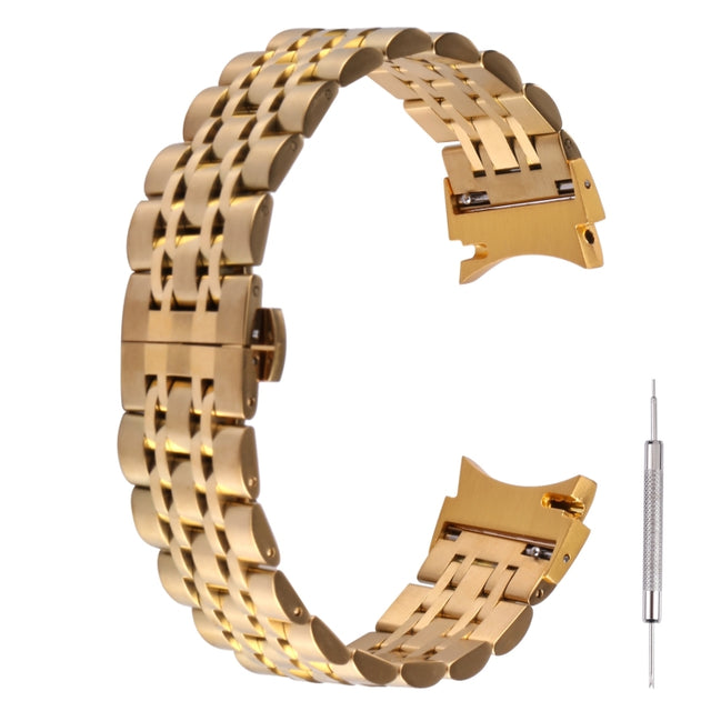 For Samsung Galaxy Watch4 40mm/44mm Seven-bead Stainless Steel Watch Band(Gold) - Watch Bands by Wintory