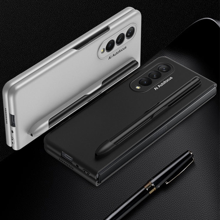 For Samsung Galaxy Z Fold3 5G GKK Ultra-thin Full Coverage Phone Flip Case with Pen Slot(Dark Green)