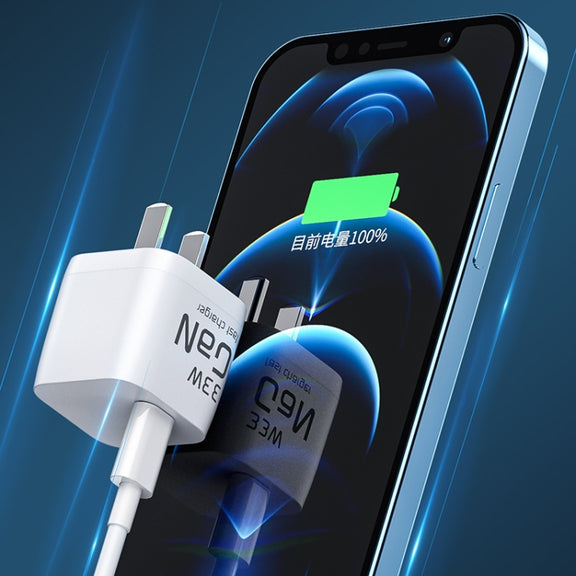 WK WP-U133 GaN 33W Cube Sugar Gallium Nitride Charger with USB to USB-C / Type-C Data Cable, CN Plug