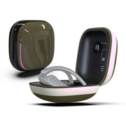 Mirror Surface Silicone + PC Wireless Earphone Protective Case for Beats Powerbeats Pro(Dark Green+White)