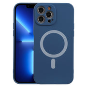 For iPhone 13 Pro Max Liquid Silicone Shockproof Magsafe Case (Navy Blue)