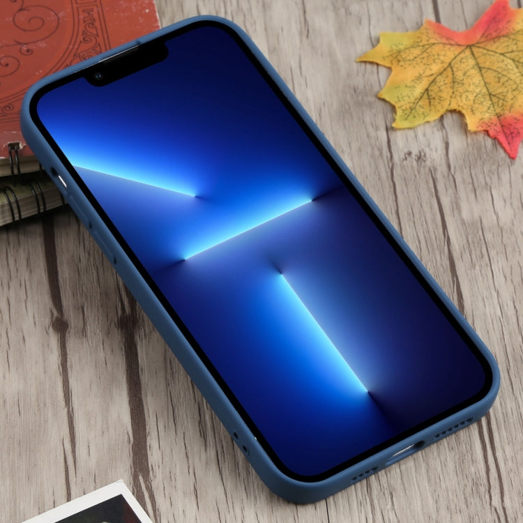 For iPhone 13 Pro Max Liquid Silicone Shockproof Magsafe Case (Navy Blue)