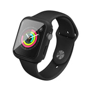 IMAK Shockproof PC Protective Case with Tempered Glass Film For Apple Watch Series 3 & 2 & 1 42mm(Black) - Watch Cases by imak