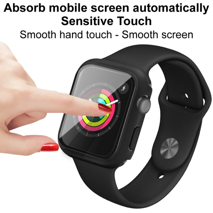 IMAK Shockproof PC Protective Case with Tempered Glass Film For Apple Watch Series 3 & 2 & 1 42mm(Black) - Watch Cases by imak