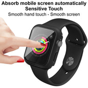IMAK Shockproof PC Protective Case with Tempered Glass Film For Apple Watch Series 3 & 2 & 1 42mm(Black) - Watch Cases by imak