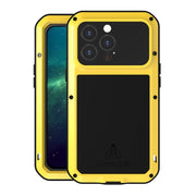 For iPhone 13 Pro LOVE MEI Metal Shockproof Life Water-resistant Dustproof Protective Phone Case (Yellow)