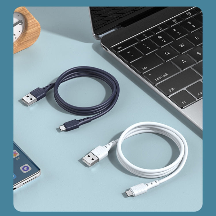 REMAX RC-179m  2.4A Micro USB High Elastic TPE Fast Charging Data Cable, Length: 1m(White)