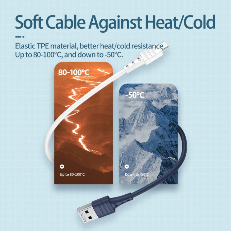 REMAX RC-179m  2.4A Micro USB High Elastic TPE Fast Charging Data Cable, Length: 1m(White)