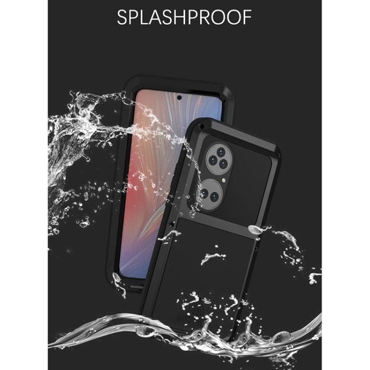 For Huawei P50 Pro LOVE MEI Metal Shockproof Water-resistant Dustproof Protective Phone Case without Glass(Black)