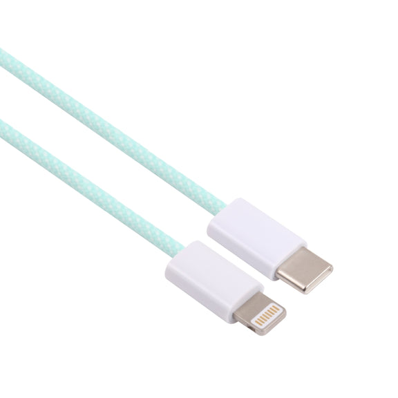 12W PD USB-C / Type-C to 8 Pin Data Cable, Cable Length: 1m(Green)