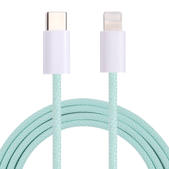 12W PD USB-C / Type-C to 8 Pin Data Cable, Cable Length: 1m(Green)