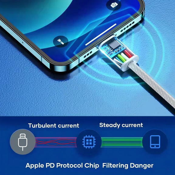 12W PD USB-C / Type-C to 8 Pin Data Cable, Cable Length: 1m(White)