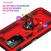 For Xiaomi Redmi 10 Shockproof TPU + PC Phone Case with 360 Degree Rotating Holder(Red)