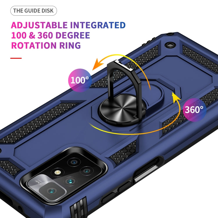 For Xiaomi Redmi 10 Shockproof TPU + PC Phone Case with 360 Degree Rotating Holder(Blue)