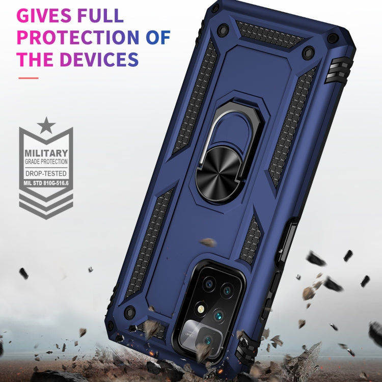 For Xiaomi Redmi 10 Shockproof TPU + PC Phone Case with 360 Degree Rotating Holder(Blue)