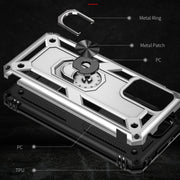 For Xiaomi Redmi 10 Shockproof TPU + PC Phone Case with 360 Degree Rotating Holder(Silver)