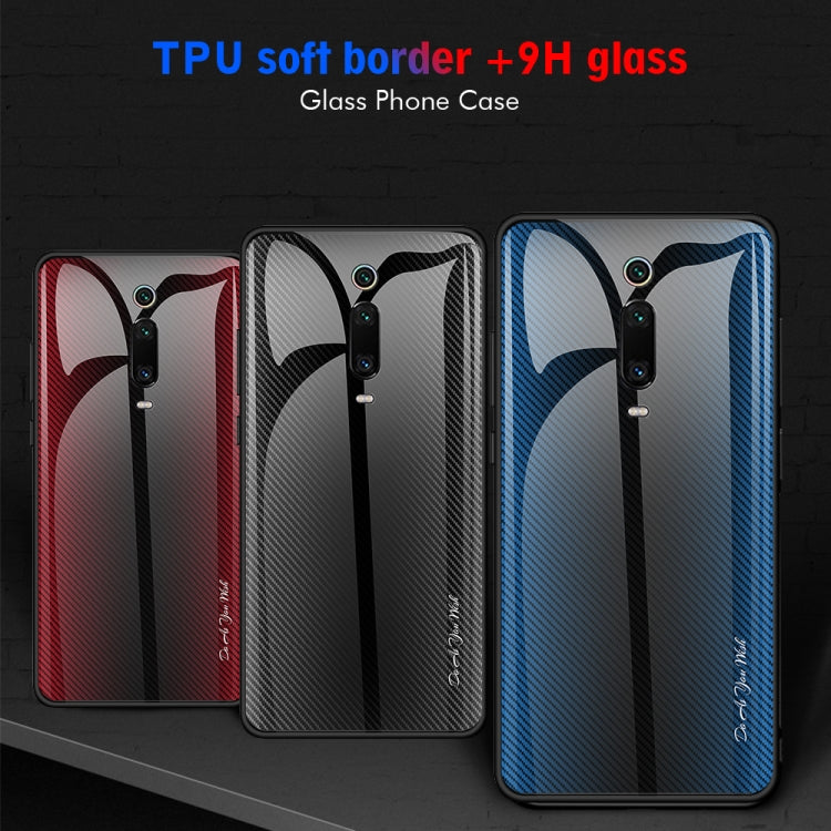 For Xiaomi Redmi K20 / K20 Pro / 9T Texture Gradient Glass Protective Case(Blue)
