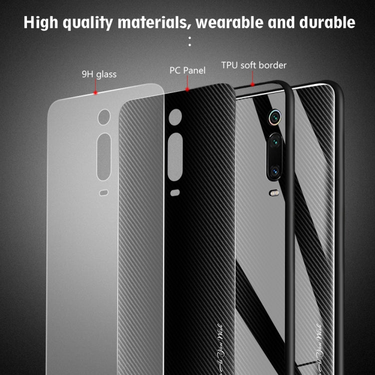 For Xiaomi Redmi K20 / K20 Pro / 9T Texture Gradient Glass Protective Case(Blue)