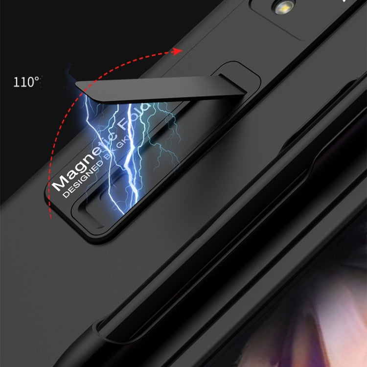 For Samsung Galaxy Z Fold3 5G GKK Ultra-thin PC Phone Flip Case with Holder & Pen Slot(Silver)