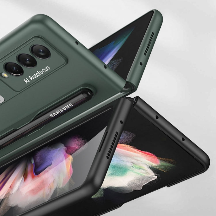For Samsung Galaxy Z Fold3 5G GKK Ultra-thin PC Phone Flip Case with Holder & Pen Slot(Silver)