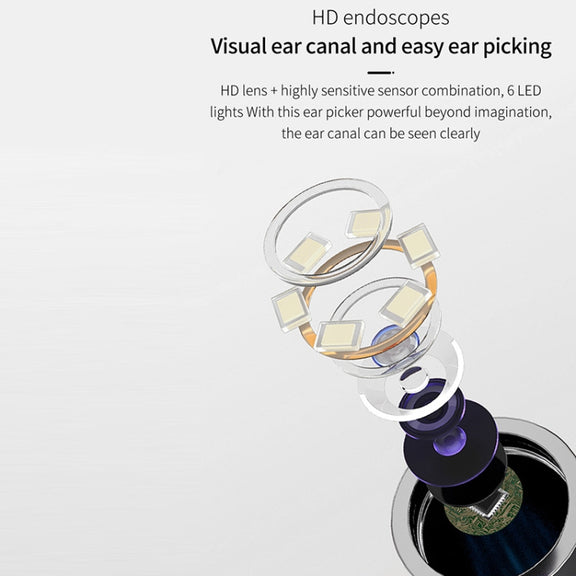 T6 Portable Wireless Smart Visual Earpick Earwax Removal Tool(Light Blue)