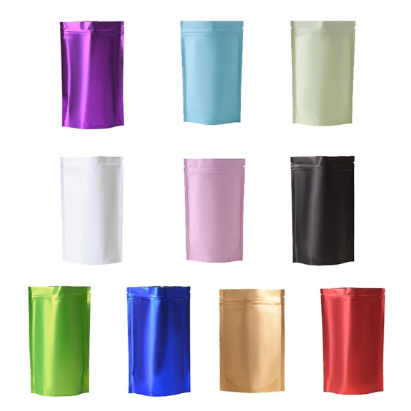 100 PCS/Set Matte Aluminum Foil Snack Stand-up Pouch, Size:9x13+3cm(Pink)