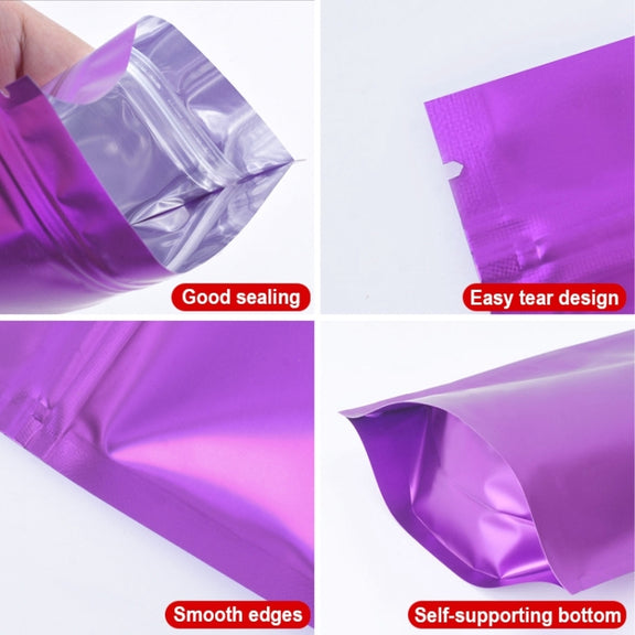 100 PCS/Set Matte Aluminum Foil Snack Stand-up Pouch, Size:9x13+3cm(Pink)