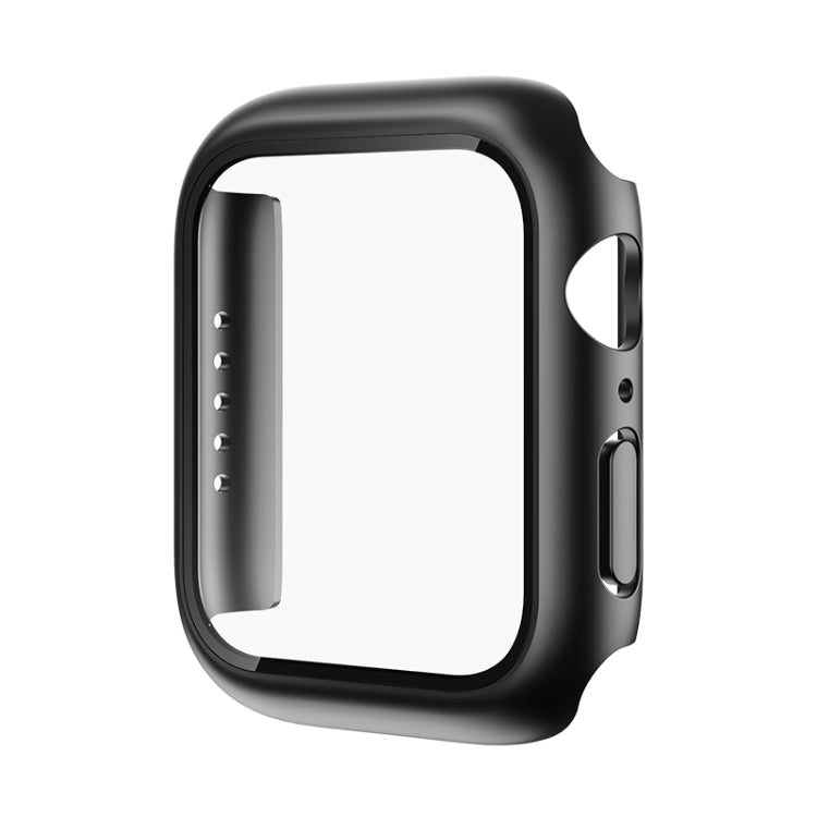 ROCK 2 in 1 PC Frame + Tempered Glass Protector Case For Apple Watch Series 9 / 8 / 7 41mm(Black) - Watch Cases by ROCK