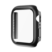 ROCK 2 in 1 PC Frame + Tempered Glass Protector Case For Apple Watch Series 9 / 8 / 7 41mm(Black) - Watch Cases by ROCK