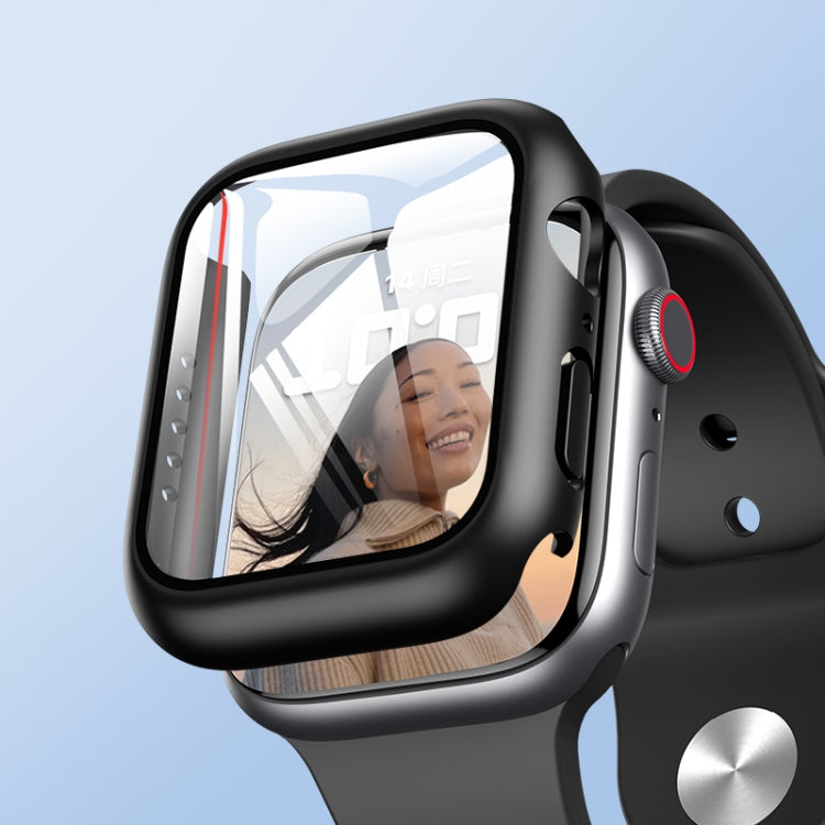 ROCK 2 in 1 PC Frame + Tempered Glass Protector Case For Apple Watch Series 9 / 8 / 7 45mmBlue) - Watch Cases by ROCK