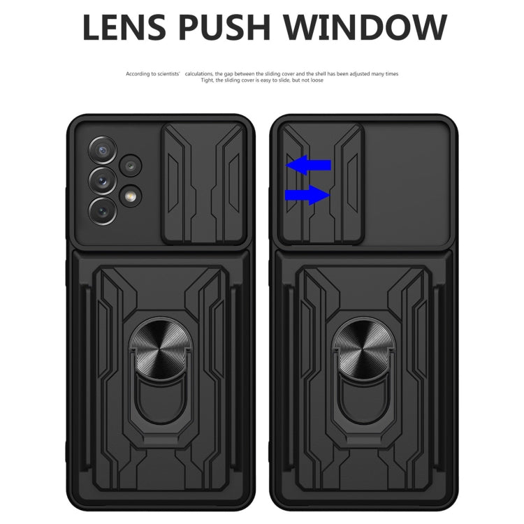 For Samsung Galaxy A53 5G Sliding Camshield Card Phone Case(Black)