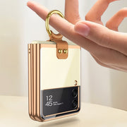 For Samsung Galaxy Z Flip3 5G GKK Phantom Electroplating Phone Case with Ring(Transparent)