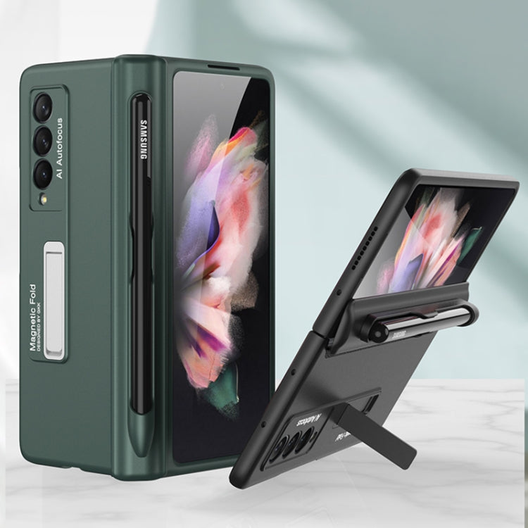 For Samsung Galaxy Z Fold3 5G GKK Magnetic Full Coverage Phone Flip Case with Pen Slot(Gold)