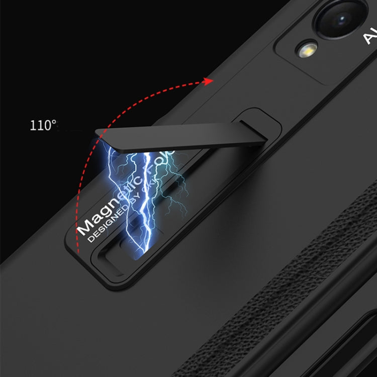 For Samsung Galaxy Z Fold3 5G GKK Magnetic Full Coverage Phone Flip Case with Pen Slot(Black)