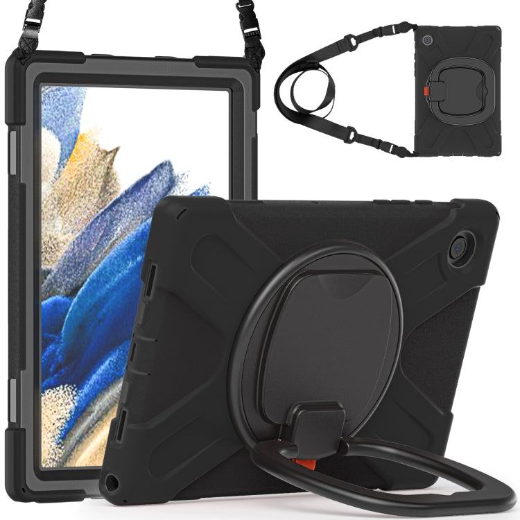For Samsung Galaxy Tab A8 10.5 2021 Silicone + PC Tablet Case(Black + Black)