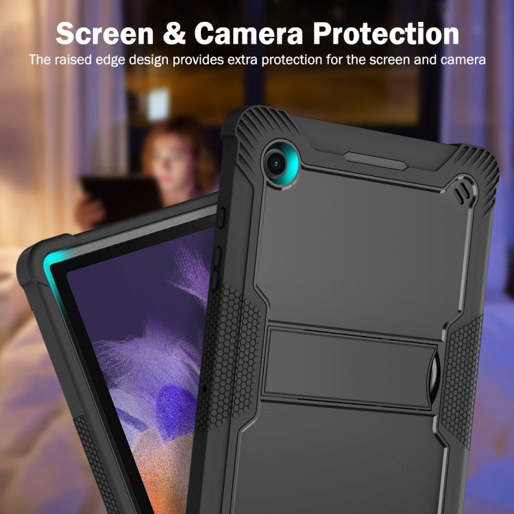 For Samsung Galaxy Tab A8 10.5 2021 Silicone + PC Shockproof Protective Tablet Case with Holder(Black)
