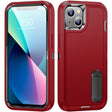 For iPhone 13 3 in 1 Rugged Holder Phone Case(Red + Black) - iPhone 13 Cases by PMC TechLife | Online Shopping South Africa | PMC TechLife
